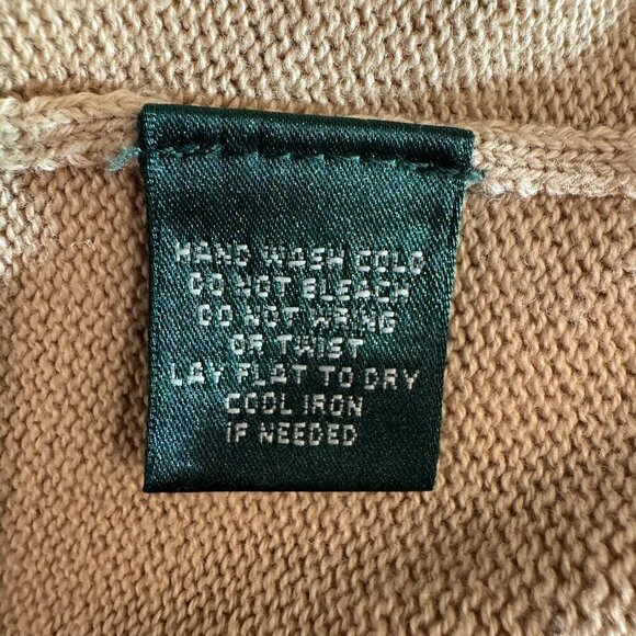 RALPH LAUREN Jeans Tan Full Zip Buckle Pocket Sweater - Size Medium - Picture 4 of 4
